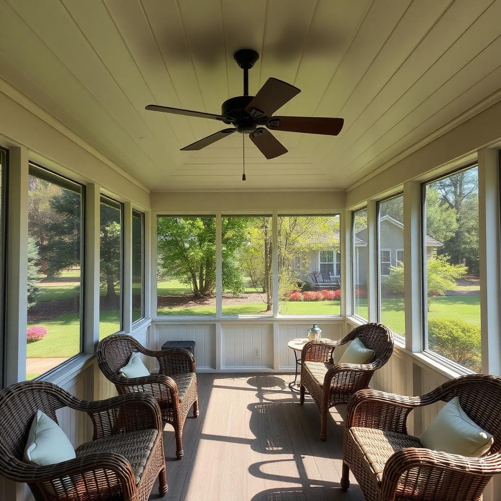 Screened sunroom addition