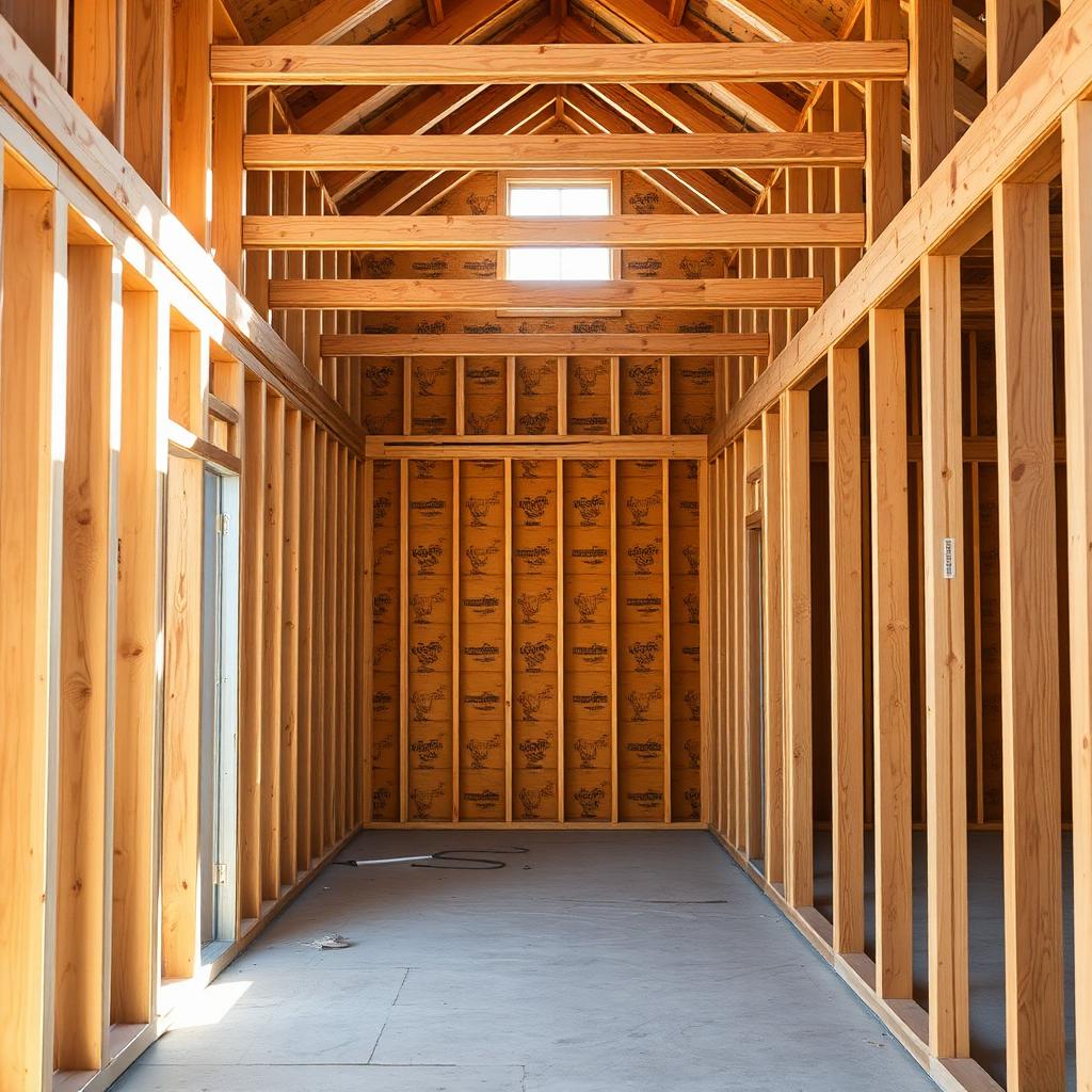 Interior framing in progress